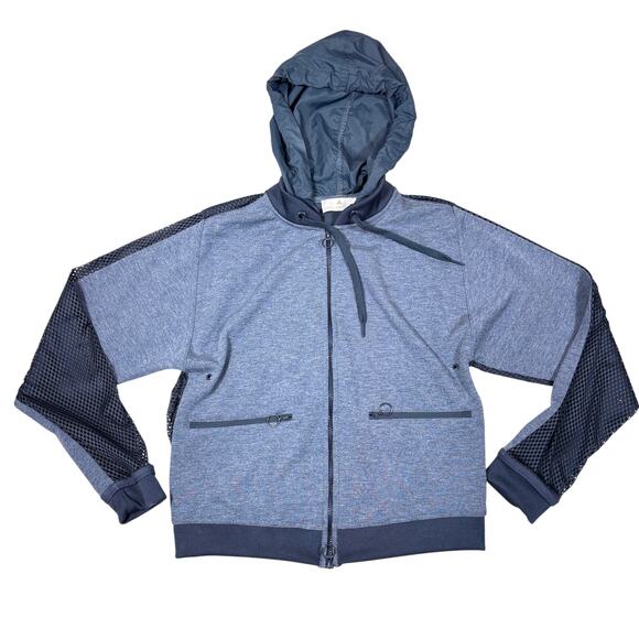 Stella McCartney x Adidas Mesh Knit Windbreaker Jacket Navy Full Zip Women's M - Picture 1 of 9